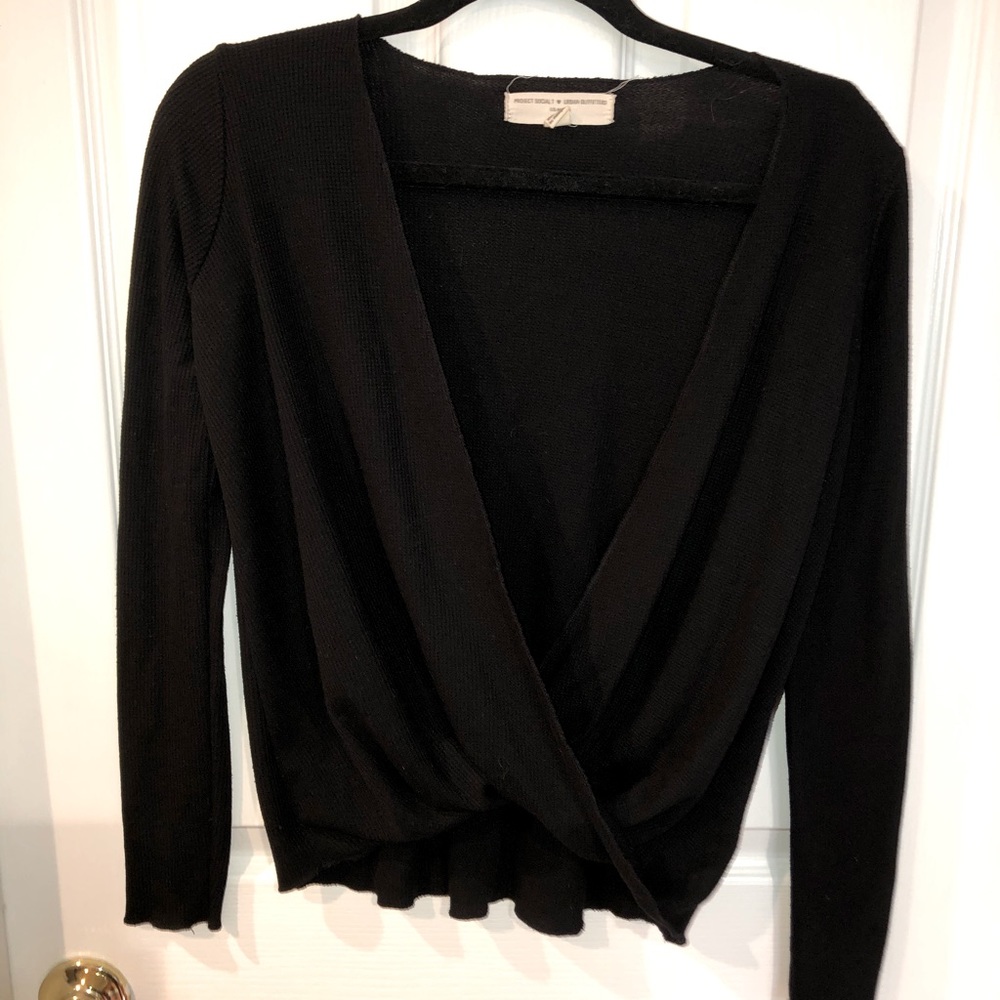 Wrap long-sleeve top